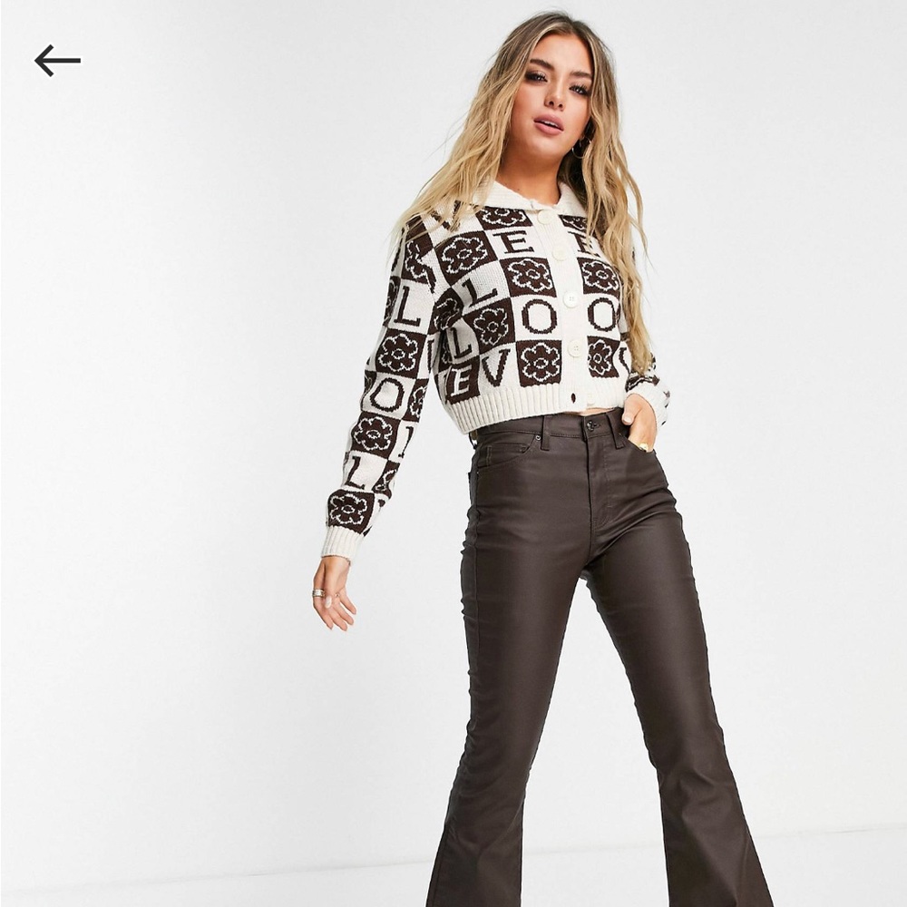 Bershka retro floral print cardigan